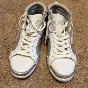 White and silver hiphop sneakers